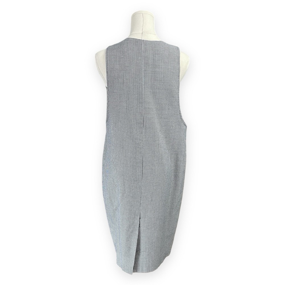 Michele VTG 90s Houndstooth Jumper Overall Dress Sz 6 Sleeveless Academia - Picture 3 of 12